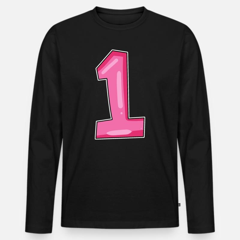 1 - Männer Premium Bio Langarmshirt - Schwarz
