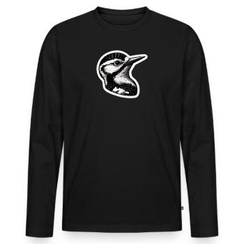 Specht - Männer Premium Bio Langarmshirt - Schwarz - Vorne - Nico (187cm)