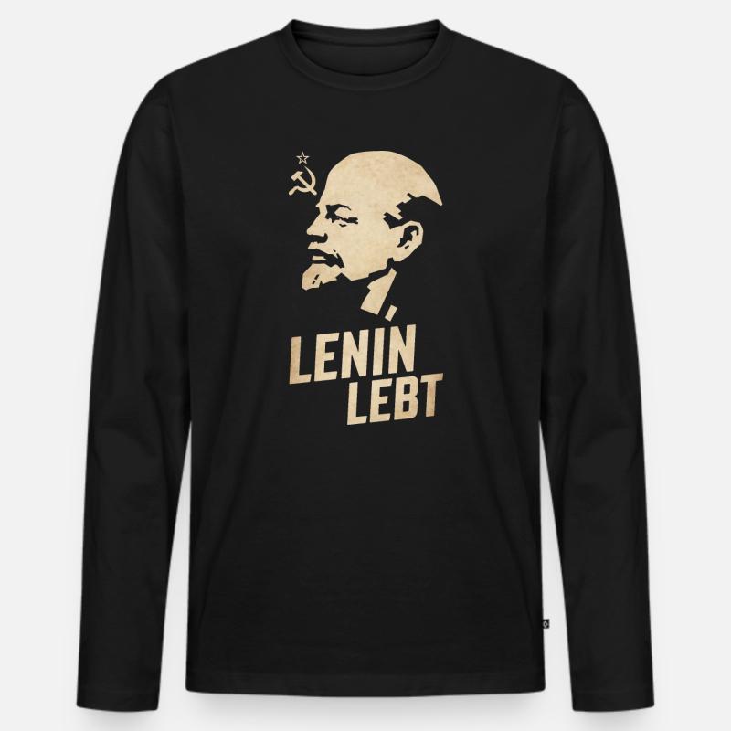Lenin Lebt - Männer Premium Bio Langarmshirt - Schwarz