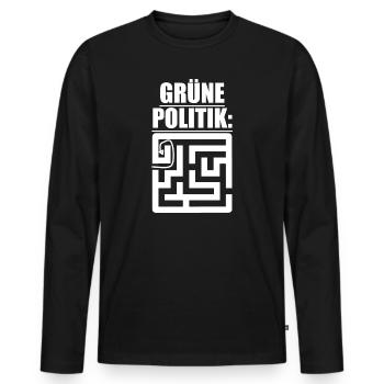 Witze Grüne Die Grünen Habeck Baerbock Partei Öko - Männer Premium Bio Langarmshirt - Schwarz - Vorne - Nico (187cm)