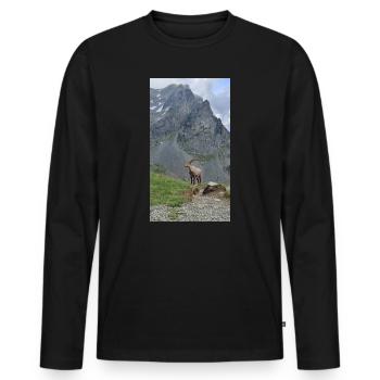 Alpine ibex - Men's Premium Organic Long Sleeve Shirt - black - Front - Nico (187cm)