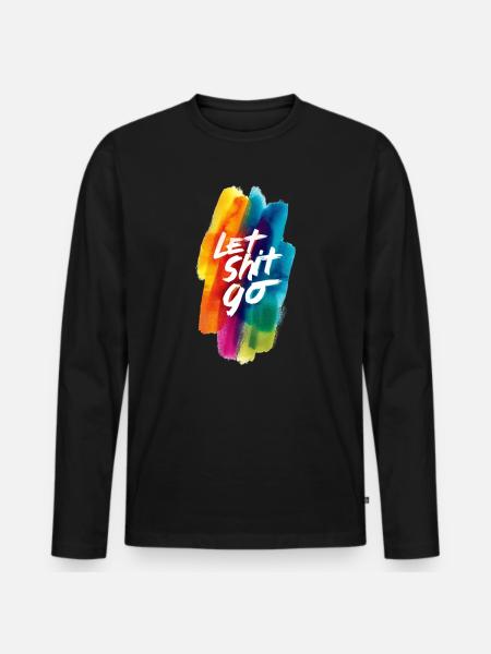 Let go - Men's Premium Organic Long Sleeve Shirt - black