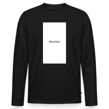 Secrète - T-shirt manches longues Premium bio Homme - noir - Devant - Nico (187cm)