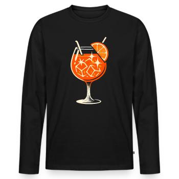 Party Spritz Glas Geschenkidee - Männer Premium Bio Langarmshirt - Schwarz - Vorne - Nico (187cm)