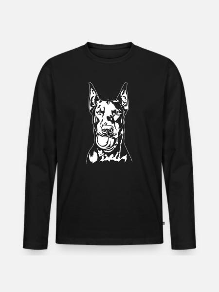 Doberman Ball Ball Junkie Dogs Wilsigns - Men's Premium Organic Long Sleeve Shirt - black