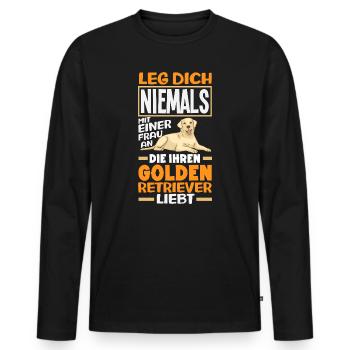 Golden Retriever Owner Owner Gift - Men's Premium Organic Long Sleeve Shirt - black - Front - Nico (187cm)