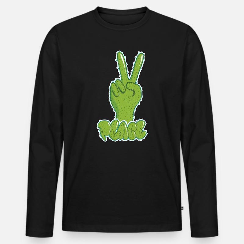 Graffiti Peace - Männer Premium Bio Langarmshirt - Schwarz