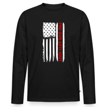 Pro-armes, anti-idiots - T-shirt manches longues Premium bio Homme - noir - Devant - Nico (187cm)