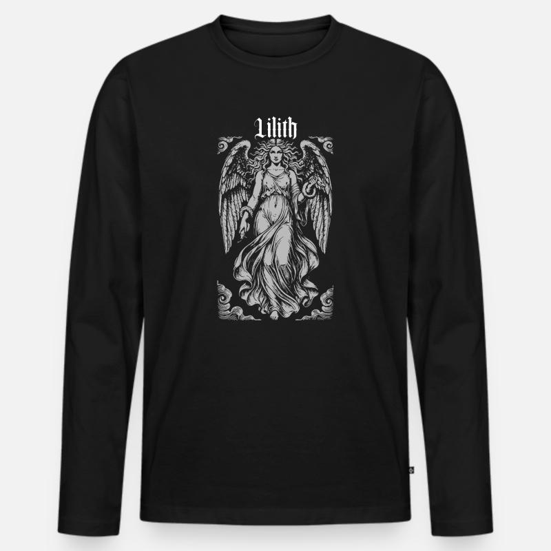 Lilith Angel Gothic Reverie - Männer Premium Bio Langarmshirt - Schwarz