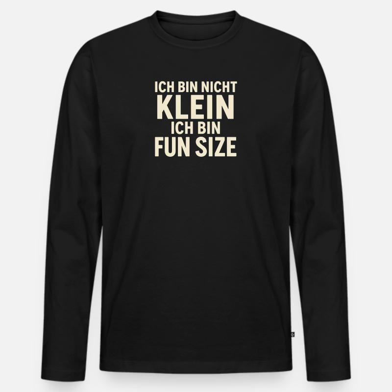 Ich bin nicht klein Fun Size - Männer Premium Bio Langarmshirt - Schwarz