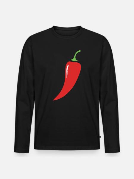Red Chili Pepper Vegetables - Men's Premium Organic Long Sleeve Shirt - black