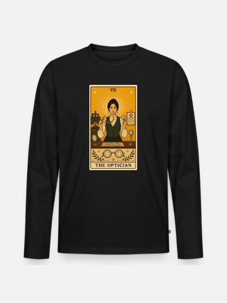 Optician | Glasses Eyes Tarot - Men's Premium Organic Long Sleeve Shirt - black