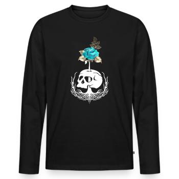 Gothic Wicca Goth Okkult Skullmystic Blumen - Männer Premium Bio Langarmshirt - Schwarz - Vorne - Nico (187cm)