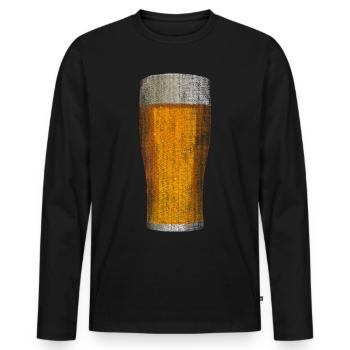 Bierglas frisches Bier - Männer Premium Bio Langarmshirt - Schwarz - Vorne - Nico (187cm)