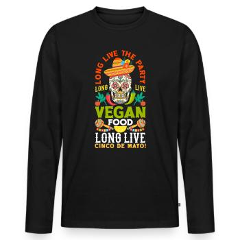 Long live vegan food long live Cinco de Mayo - Männer Premium Bio Langarmshirt - Schwarz - Vorne - Nico (187cm)