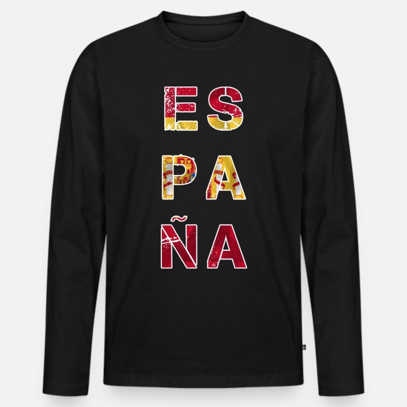 Spanien Design. - Männer Premium Bio Langarmshirt - Schwarz
