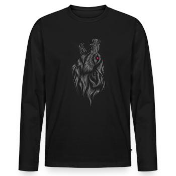 Wikinger Wolf - Fenrir heult zu den Göttern - Männer Premium Bio Langarmshirt - Schwarz - Vorne - Nico (187cm)