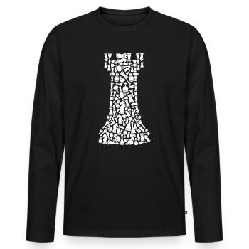 Chess piece symbols chess game chess player - Men's Premium Organic Long Sleeve Shirt - black - Front - Nico (187cm)