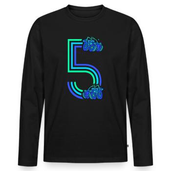 5ème anniversaire voiture de course 5 ans voiture de course - T-shirt manches longues Premium bio Homme - noir - Devant - Nico (187cm)