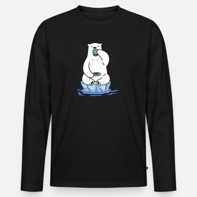 eisbader winterbader winterschwimmer eisbär tee - Männer Premium Bio Langarmshirt - Schwarz