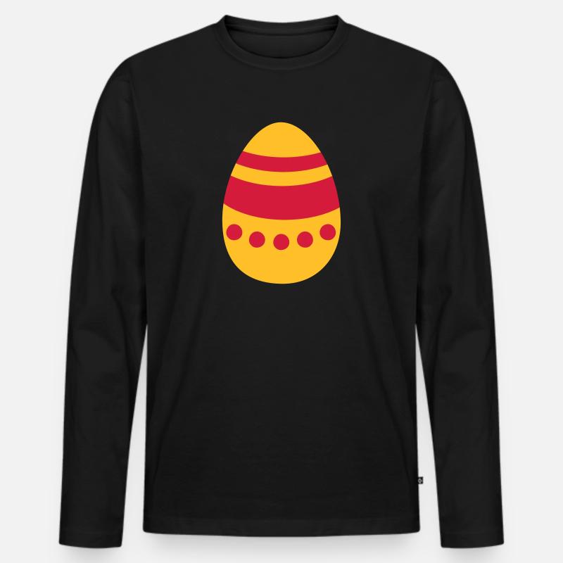 Osterei - Männer Premium Bio Langarmshirt - Schwarz