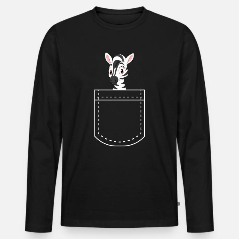 Zebra - Männer Premium Bio Langarmshirt - Schwarz
