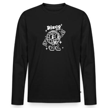 Disco Time Groove - Men's Premium Organic Long Sleeve Shirt - black - Front - Nico (187cm)