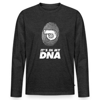 Turbolader DNA Auto Tuning Autoliebhaber Geschenk - Männer Premium Bio Langarmshirt - Anthrazit meliert - Vorne - Nico (187cm)