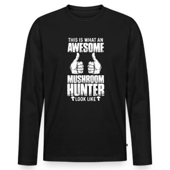 Mushroom pickers and mushroom friends - Men's Premium Organic Long Sleeve Shirt - black - Front - Nico (187cm)