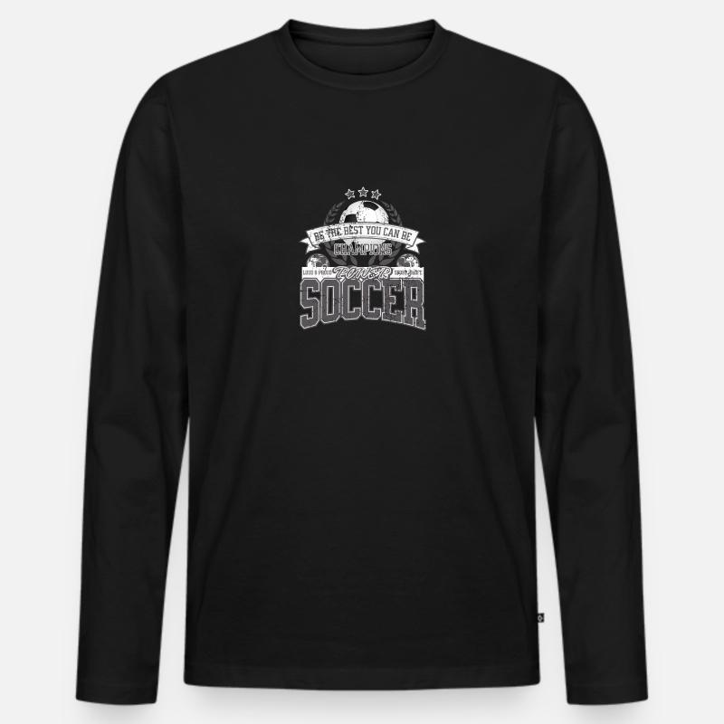Soccer - Männer Premium Bio Langarmshirt - Schwarz