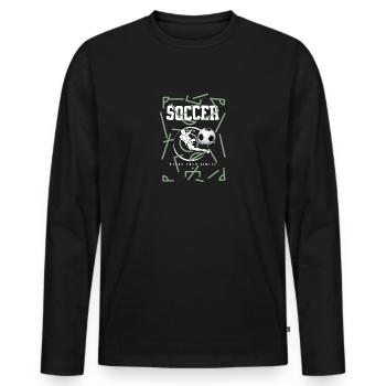 Soccer Break Your Limits - Men's Premium Organic Long Sleeve Shirt - black - Front - Nico (187cm)