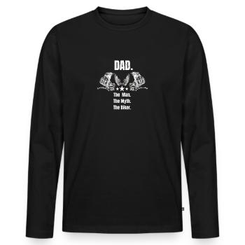 Dad The biker - Men's Premium Organic Long Sleeve Shirt - black - Front - Nico (187cm)