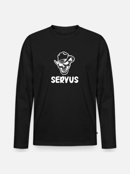 Servus - Männer Premium Bio Langarmshirt - Schwarz
