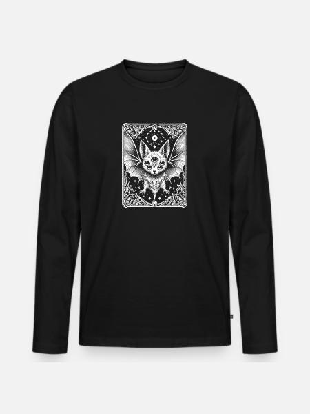 Fledermaus 6 Augen Tarot - Männer Premium Bio Langarmshirt - Schwarz