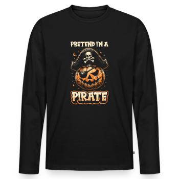 Halloween Pirate Dire Tenue Costume Drôle - T-shirt manches longues Premium bio Homme - noir - Devant - Nico (187cm)