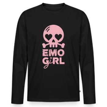 Fille emo ! - T-shirt manches longues Premium bio Homme - noir - Devant - Nico (187cm)