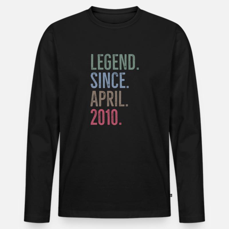 Legende seit April 2010 - Männer Premium Bio Langarmshirt - Schwarz