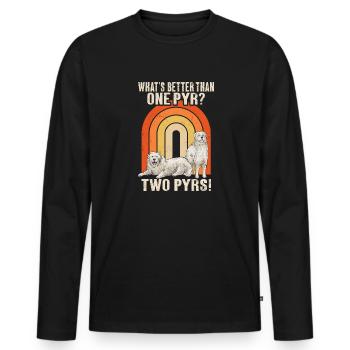 Grand chien pyrénéen - T-shirt manches longues Premium bio Homme - noir - Devant - Nico (187cm)