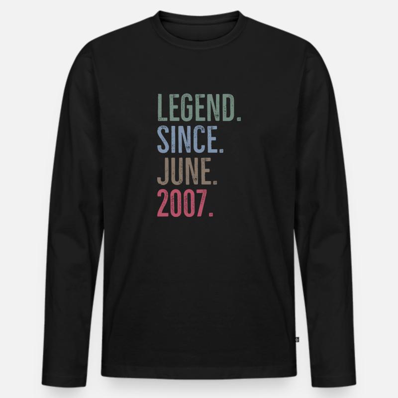 Legende seit Juni 2007 - Männer Premium Bio Langarmshirt - Schwarz