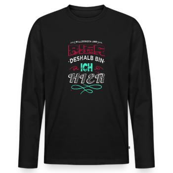 tier geburtstagsgeschenkidee witzig geek haustier - Männer Premium Bio Langarmshirt - Schwarz - Vorne - Nico (187cm)