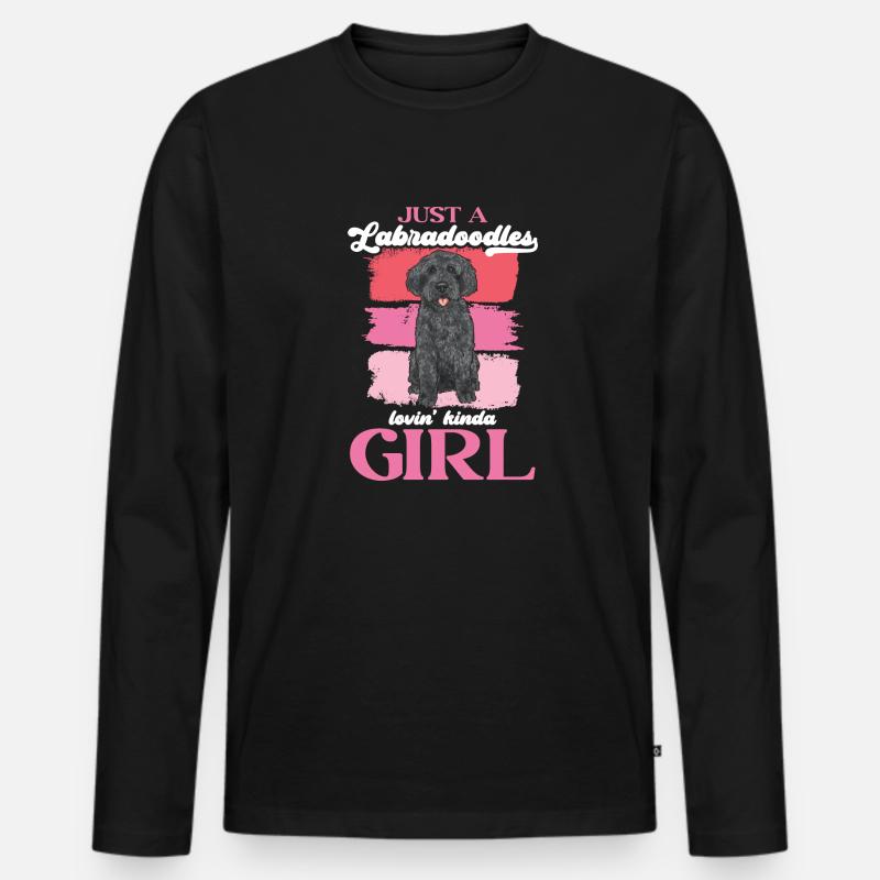 Labradoodle Hund - Männer Premium Bio Langarmshirt - Schwarz