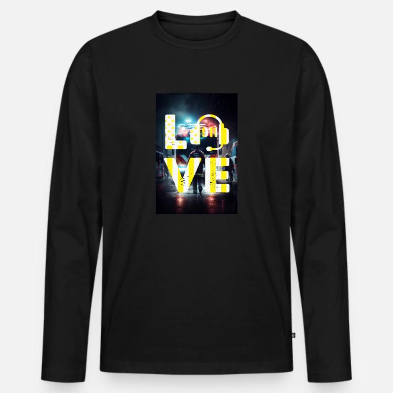 Liebe Notfall-Disponenten - Männer Premium Bio Langarmshirt - Schwarz