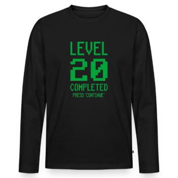 20e anniversaire Pixel Gamer Cadeau - T-shirt manches longues Premium bio Homme - noir - Devant - Nico (187cm)