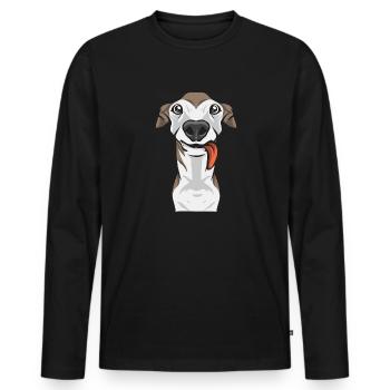 Italian Greyhound Greyhound Dogs - Men's Premium Organic Long Sleeve Shirt - black - Front - Nico (187cm)