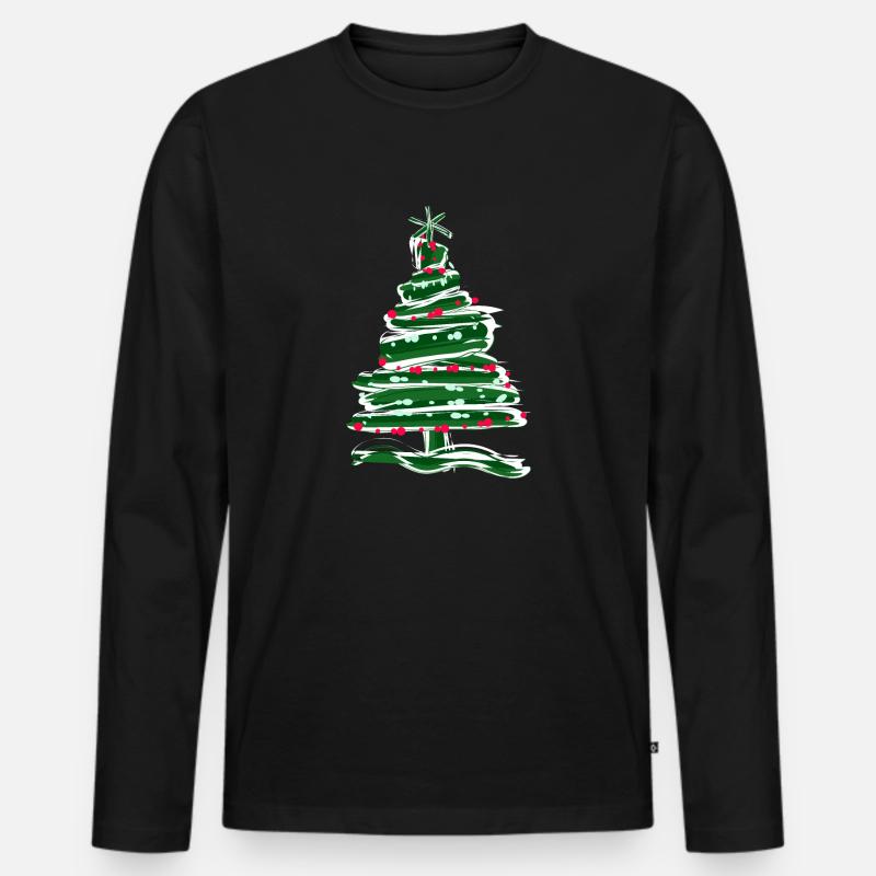 Weihnachtsbaum -g1 - Männer Premium Bio Langarmshirt - Schwarz