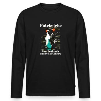 Puteketeke L’oiseau du siècle de Nouvelle-Zélande - T-shirt manches longues Premium bio Homme - noir - Devant - Nico (187cm)