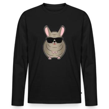 Chinchilla - Männer Premium Bio Langarmshirt - Schwarz - Vorne - Nico (187cm)