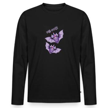 Chauves-souris licorne Halloween Fang-tastic - T-shirt manches longues Premium bio Homme - noir - Devant - Nico (187cm)