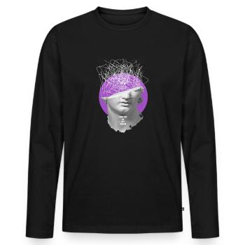 Techno Music Outfit or EDM Party Raver Festival - Men's Premium Organic Long Sleeve Shirt - black - Front - Nico (187cm)