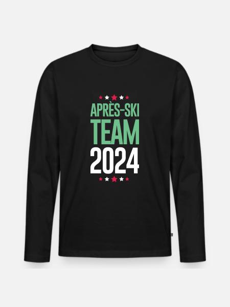 Après Ski 2024 Holiday - Men's Premium Organic Long Sleeve Shirt - black